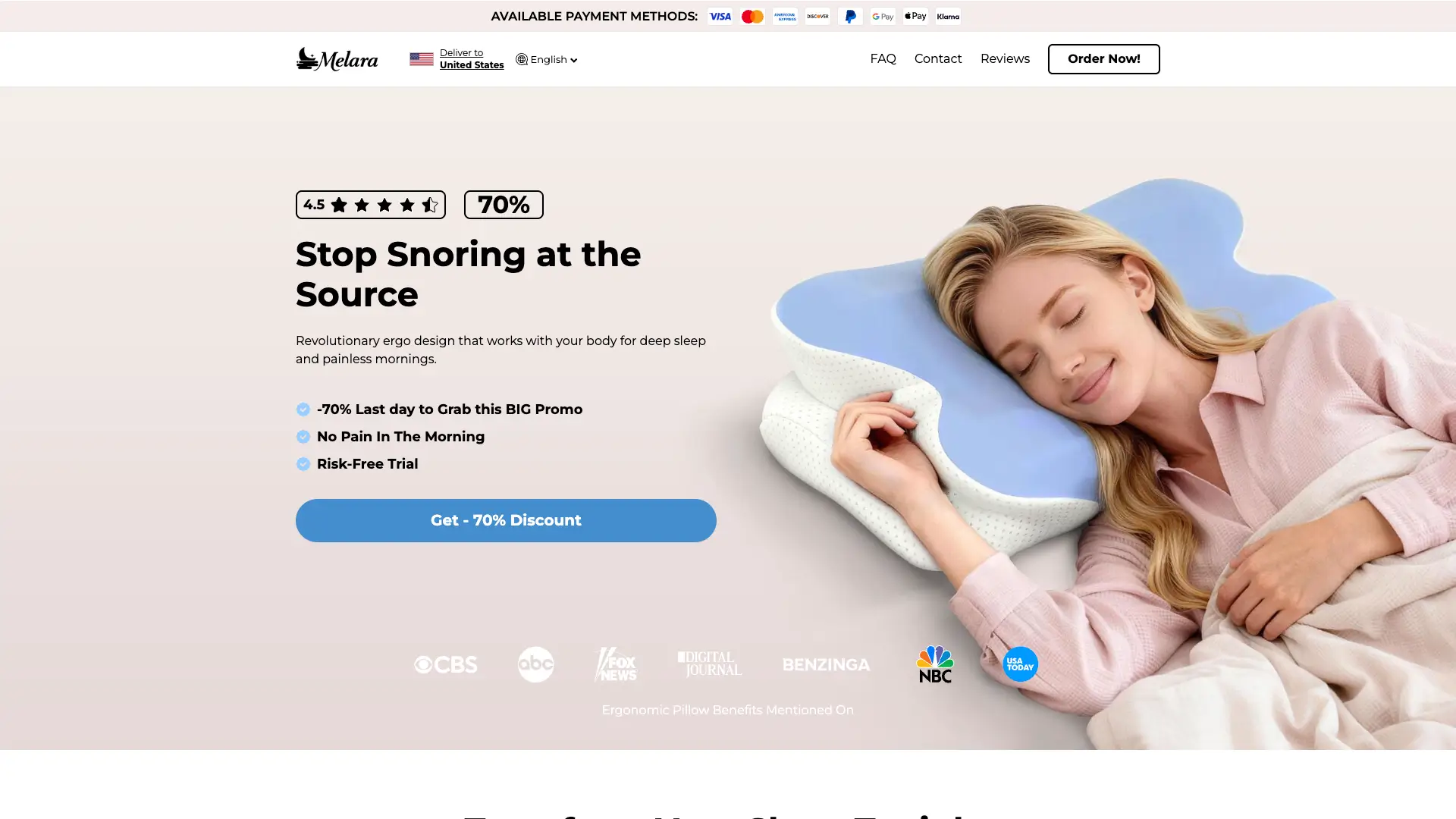 Melara Max Pillow OFFICIAL: Up to 70% OFF – Price $69.95 + 30-Day Guarantee